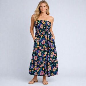Anthropologie The Somerset Strapless Floral Maxi Dress NWT M